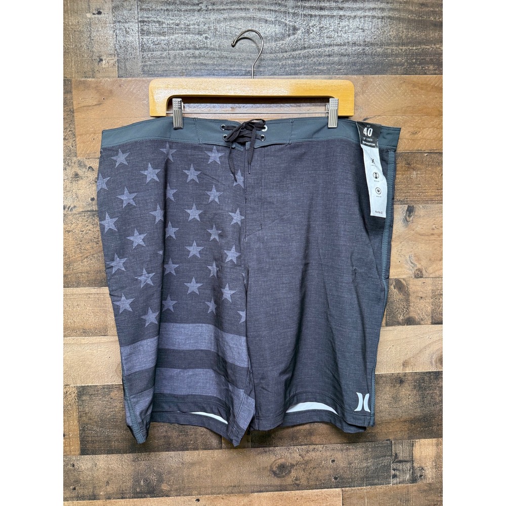 Hurley Phantom American Flag Stars & Stripes Swim Trunks‎ Board Shorts 40